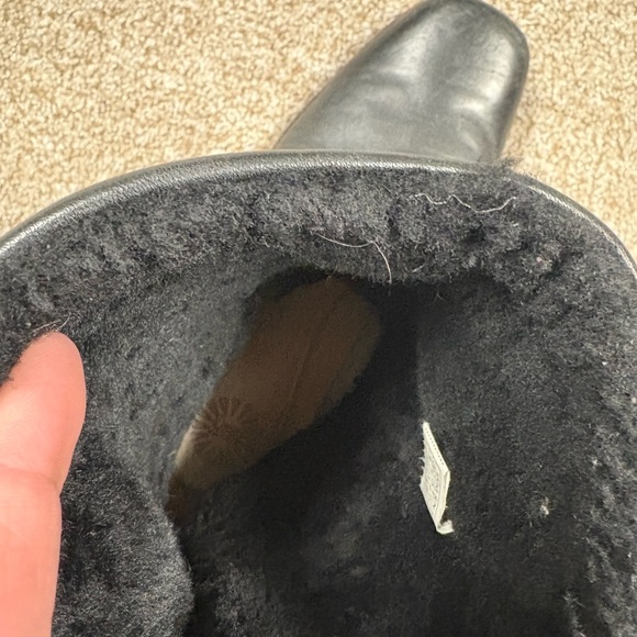 Womens UGG calf boots black size 9 leather and suede - Picture 6 of 6